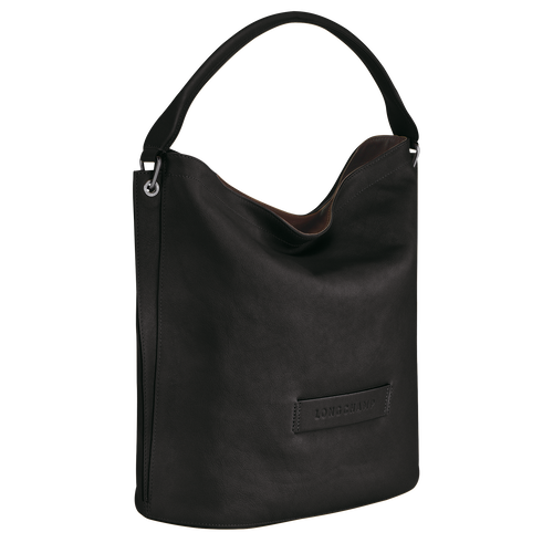 Longchamp 3D Bőr Válltáskák Női Fekete | 26173ORHK
