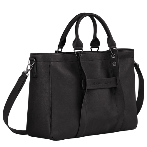 Longchamp 3D M Bőr Kézitáska Női Fekete | 12943CWBX