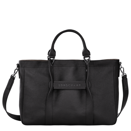 Longchamp 3D M Bőr Kézitáska Női Fekete | 12943CWBX