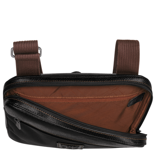 Longchamp Boxford L Vászon Crossbody Táska Férfi Fekete | 57428PINY