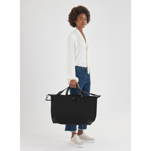 Longchamp Boxford L Vászon Utazótáskák Férfi Fekete | 90128RCHN