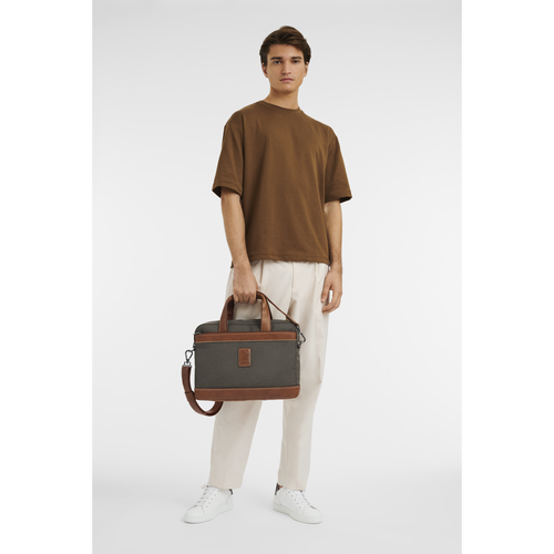 Longchamp Boxford S Vászon Aktatáska Férfi Barna | 23750JLPR