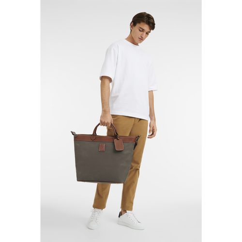 Longchamp Boxford Vászon Utazótáskák Női Barna | 83415AGKJ