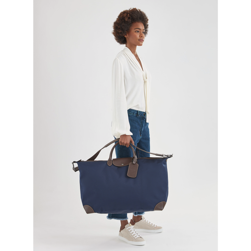 Longchamp Boxford XL Vászon Utazótáskák Férfi Kék | 20569TIYQ