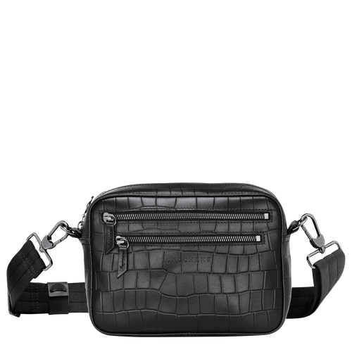 Longchamp Croco Block Bőr Crossbody Táska Női Fekete | 65180UELA