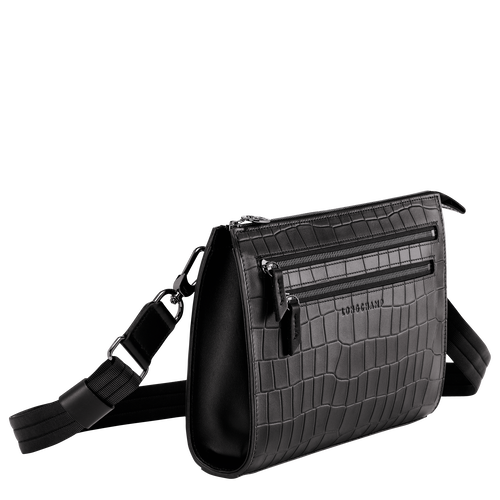 Longchamp Croco Block Bőr Crossbody Táska Női Fekete | 94850LOYM