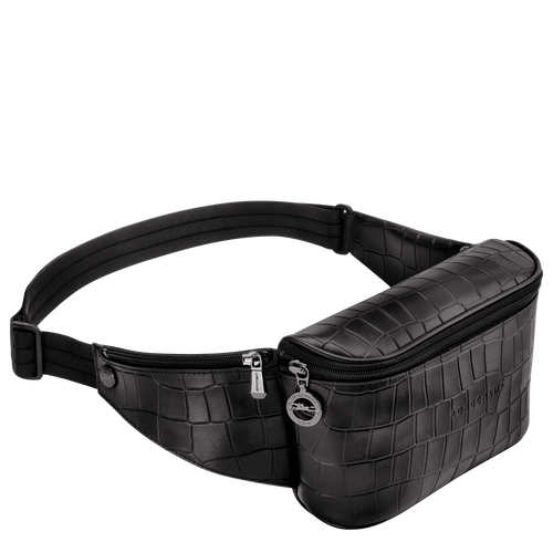Longchamp Croco Block Bőr Övtáska Női Fekete | 51984VWOE