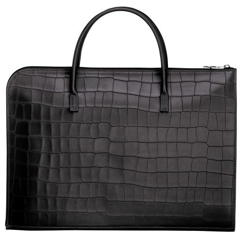 Longchamp Croco Block S Bőr Aktatáska Női Fekete | 17234FNVO