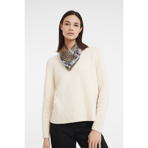 Longchamp Fall-Téli 2022 Kollekciók Silk Silk Scarves Női Bézs | 80534FYMK
