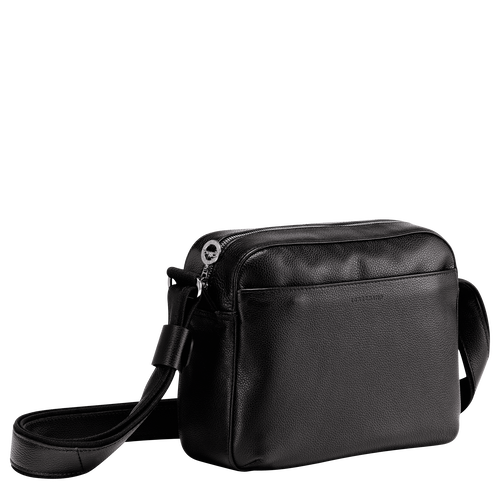 Longchamp Le Foulonné Bőr Crossbody Táska Férfi Fekete | 42896HOXT