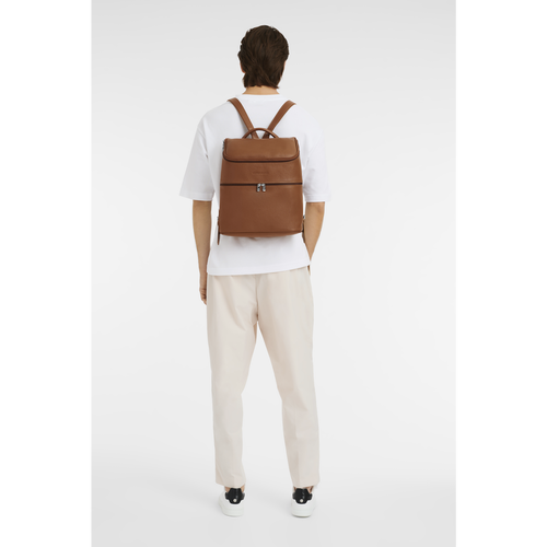 Longchamp Le Foulonné Bőr Hátizsák Férfi Barna | 32491FMHY