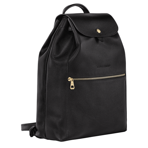 Longchamp Le Foulonné Bőr Hátizsák Női Fekete | 48536XAQ