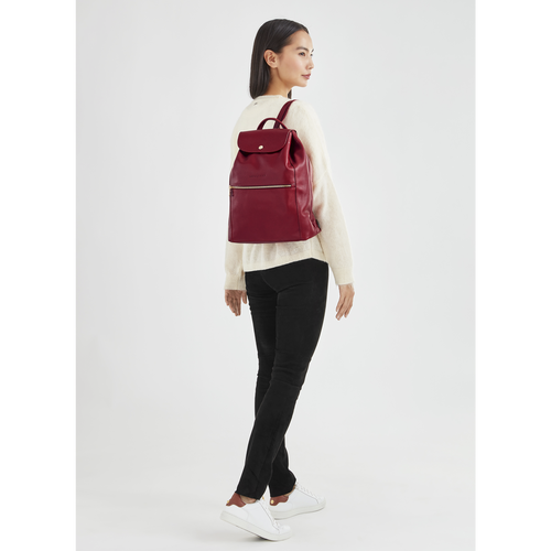 Longchamp Le Foulonné Bőr Hátizsák Női Piros | 81903MZYJ