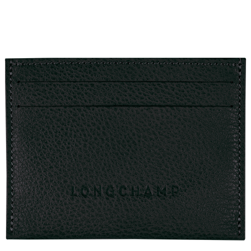 Longchamp Le Foulonné Bőr Kártyatartó Női Fekete | 67039GKOV