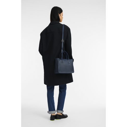 Longchamp Le Foulonné Bőr Kézitáska Női Kék | 28460VRQY