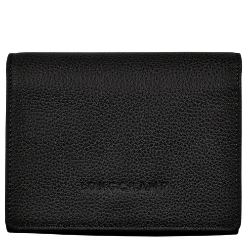 Longchamp Le Foulonné Bőr Pénztárca Női Fekete | 84259LDJB