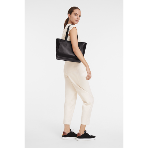 Longchamp Le Foulonné Bőr Válltáskák Női Fekete | 07259DNAL