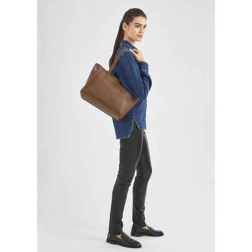 Longchamp Le Foulonné Bőr Válltáskák Női Barna | 07359SYZW