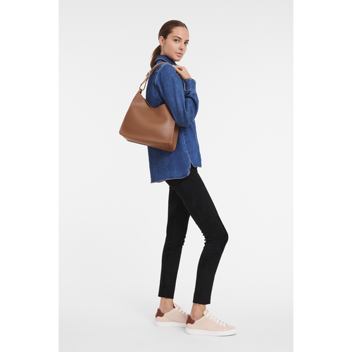 Longchamp Le Foulonné Bőr Válltáskák Női Barna | 17390XYOA