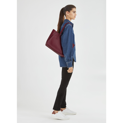 Longchamp Le Foulonné Bőr Válltáskák Női Piros | 52718XUMT