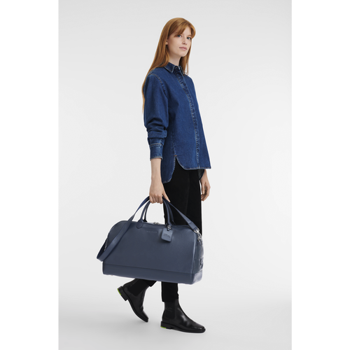 Longchamp Le Foulonné L Bőr Utazótáskák Női Kék | 05387AFVX