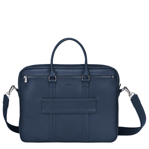 Longchamp Le Foulonné S Bőr Aktatáska Férfi Kék | 03648DHLB