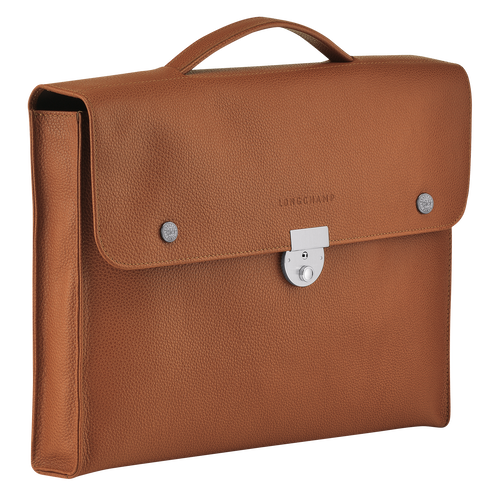Longchamp Le Foulonné S Bőr Aktatáska Férfi Barna | 46287FGXB