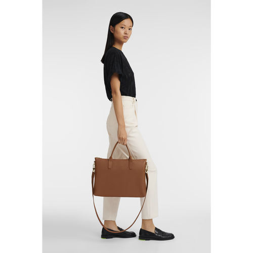 Longchamp Le Foulonné S Bőr Aktatáska Férfi Barna | 83650HBNP