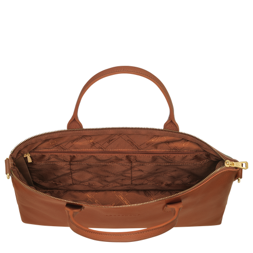 Longchamp Le Foulonné S Bőr Aktatáska Férfi Barna | 83650HBNP