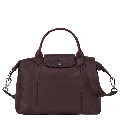 Longchamp Le Pliage Cuir M Bőr Kézitáska Női Piros | 58093GJSK