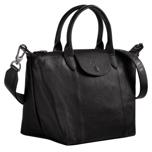 Longchamp Le Pliage Cuir S Bőr Kézitáska Női Fekete | 83217KTGI