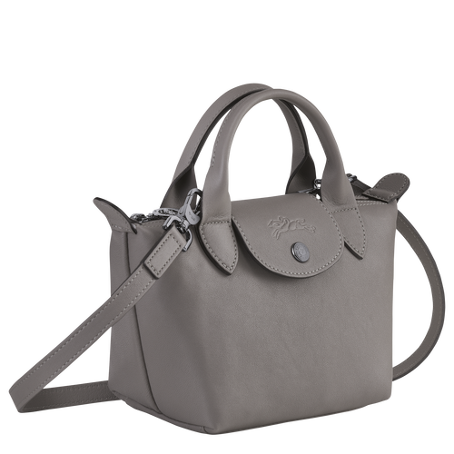 Longchamp Le Pliage Cuir XS Bőr Kézitáska Női Szürke | 37960MRNU