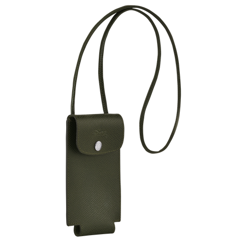 Longchamp Le Pliage Green Bőr Telefontok Női Zöld | 91685RDZL