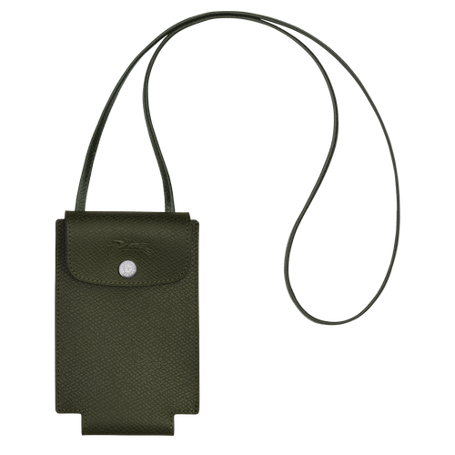 Longchamp Le Pliage Green Bőr Telefontok Női Zöld | 91685RDZL