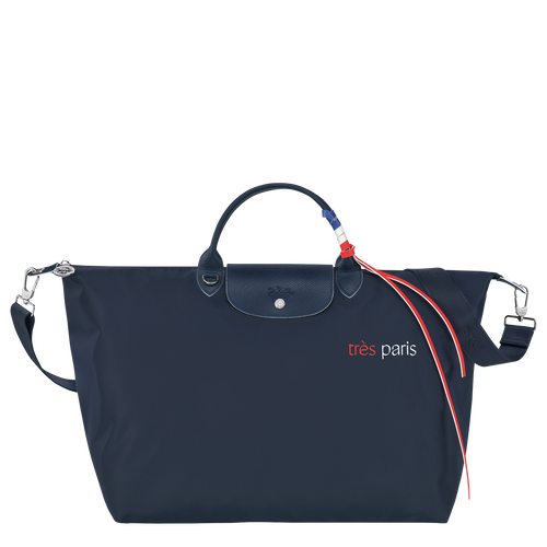 Longchamp Le Pliage Très Paris L Vászon, Recycled canvas Utazótáskák Férfi Kék | 76954MBNS
