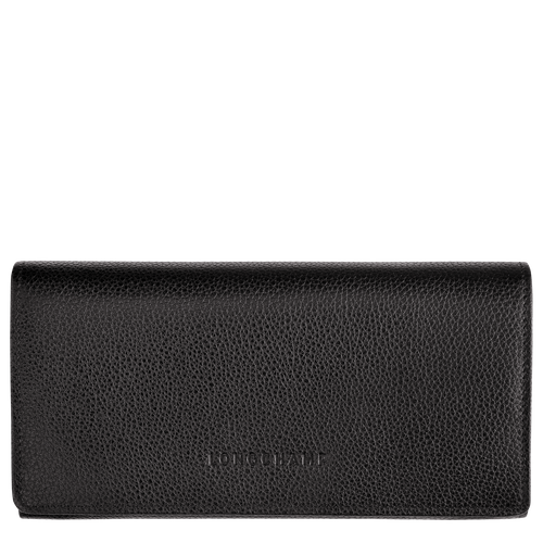 Longchamp Long continental Le Foulonné Bőr Pénztárca Női Fekete | 53190RZYD