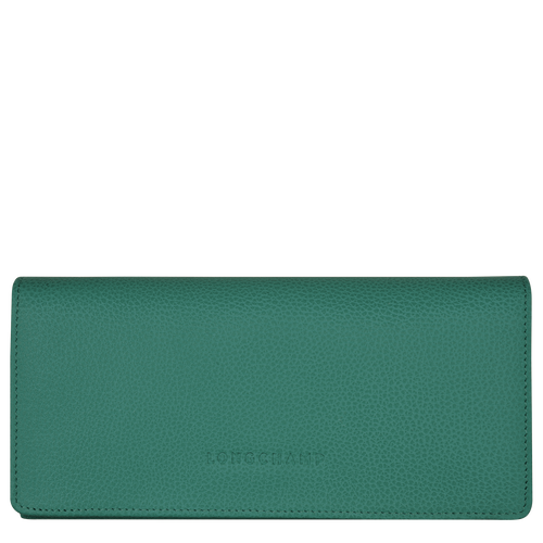 Longchamp Long continental Le Foulonné Bőr Pénztárca Női Zöld | 89645DJSK