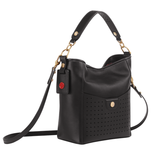 Longchamp Mademoiselle S Bőr Válltáskák Női Fekete | 68712PSEG