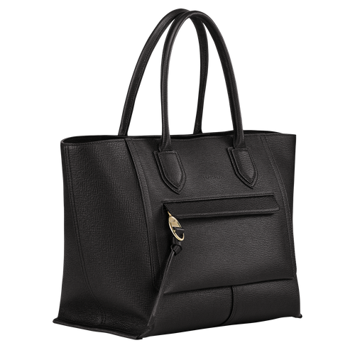 Longchamp Mailbox L Bőr Kézitáska Női Fekete | 08354JHOK