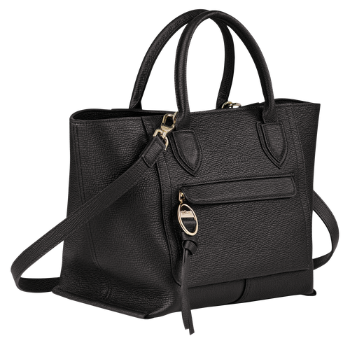 Longchamp Mailbox M Bőr Kézitáska Női Fekete | 97483RHUN