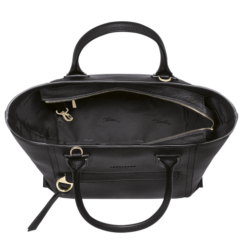 Longchamp Mailbox M Bőr Kézitáska Női Fekete | 97483RHUN