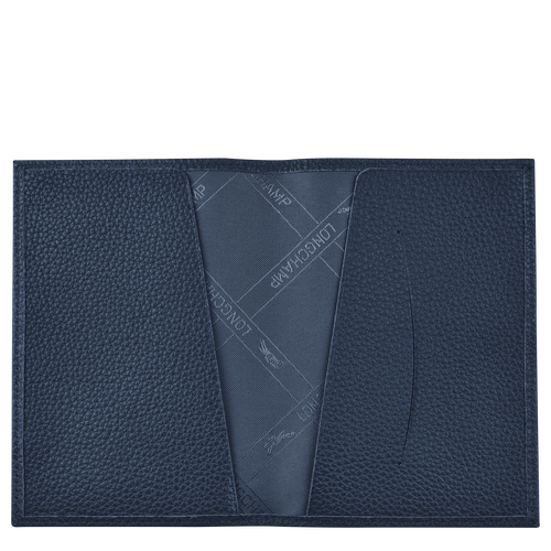 Longchamp Passport cover Le Foulonné Bőr Pouches Női Kék | 51709KSGO