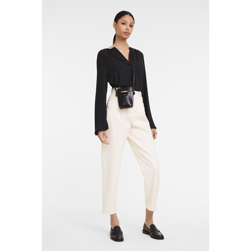 Longchamp Roseau Croco Bőr Telefontok Férfi Fekete | 97841RXNI
