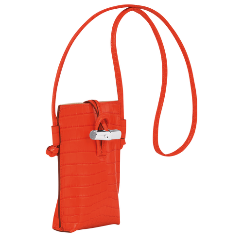 Longchamp Roseau Croco Bőr Telefontok Női Narancssárga | 25138QRVZ