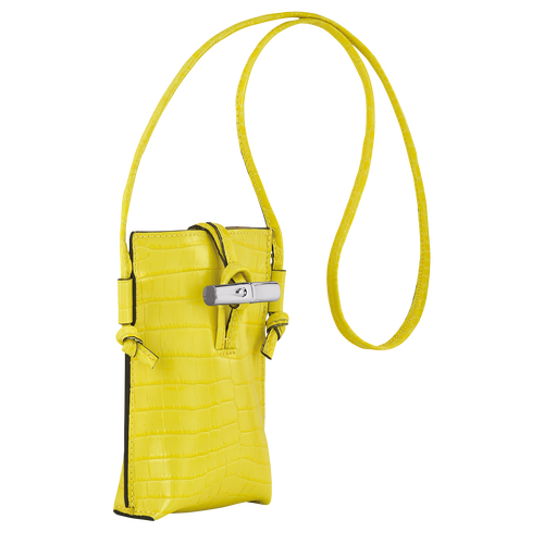 Longchamp Roseau Croco Bőr Telefontok Női Sárga | 57430EBPY