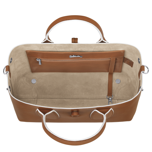 Longchamp Roseau M Bőr Kézitáska Női Barna | 39651XWUP