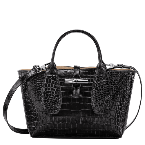 Longchamp Roseau S Bőr Mini Táska Női Fekete | 26791TPLC