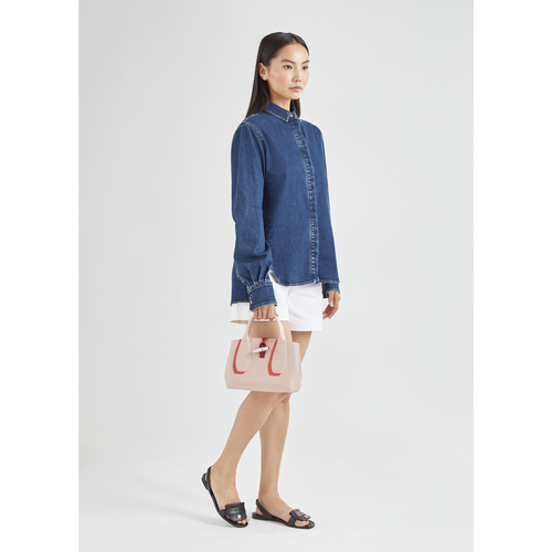 Longchamp Roseau Shadow S Bőr Kézitáska Női Rózsaszín | 84357VEXP