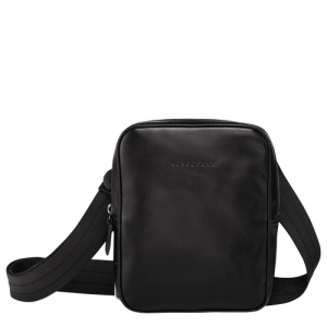 Longchamp Baxi S Bőr Crossbody Táska Férfi Fekete | 45236SIBT