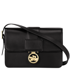 Longchamp Box-Trot M Bőr Crossbody Táska Női Fekete | 34019MBIQ